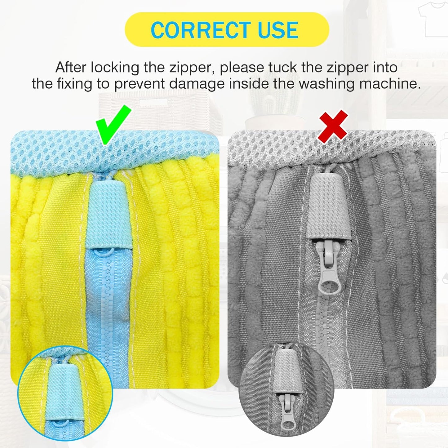 Confezione da 2 Sacchetti per Lavare Scarpe a 360°, Riutilizzabili e Durevoli, con Cerniera, per Lavatrice, Pulizia Efficace