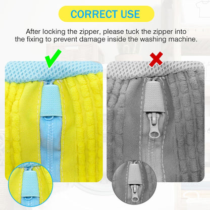 Confezione da 2 Sacchetti per Lavare Scarpe a 360°, Riutilizzabili e Durevoli, con Cerniera, per Lavatrice, Pulizia Efficace