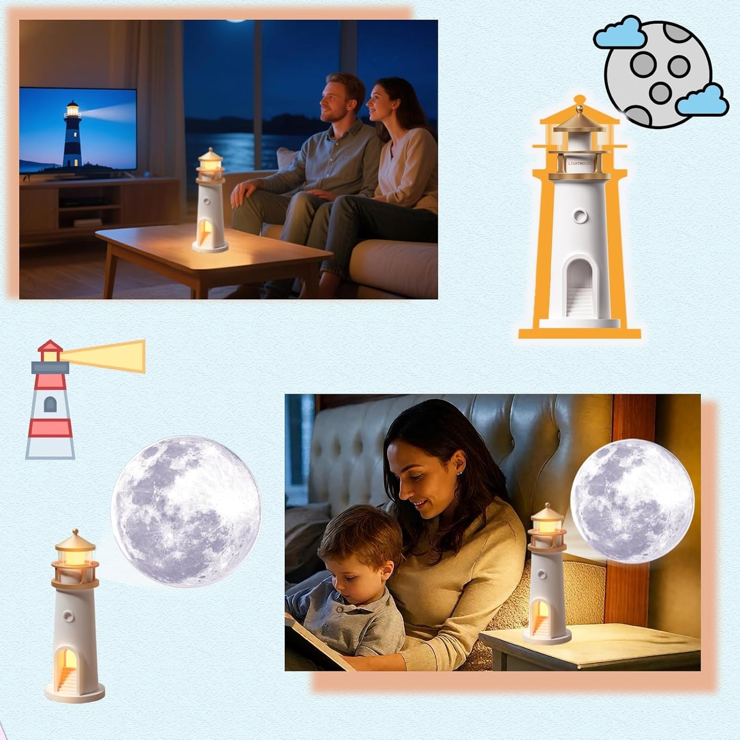 Lampada Luna LED con Proiettore, Ricaricabile con Telecomando e Timer, Luce Notturna da Comodino per Camera e Bambini