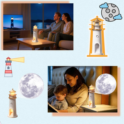 Lampada Luna LED con Proiettore, Ricaricabile con Telecomando e Timer, Luce Notturna da Comodino per Camera e Bambini